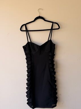 Emprada Black Strappy Cutout Bodycon Mini Dress